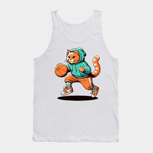 basketball dribbling cat Tank Top